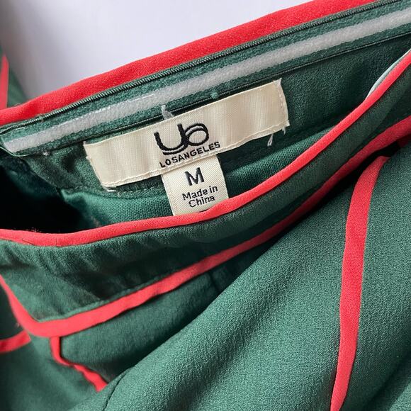 Ya Los Angeles | Dark Hunter Green Coral Trim Strapless Fit & Flare Mini Dress - Picture 4 of 5